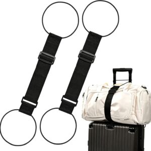 2Pcs Luggage Straps for Suitcases, Adjustable Luggage Connector Straps